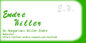 endre willer business card